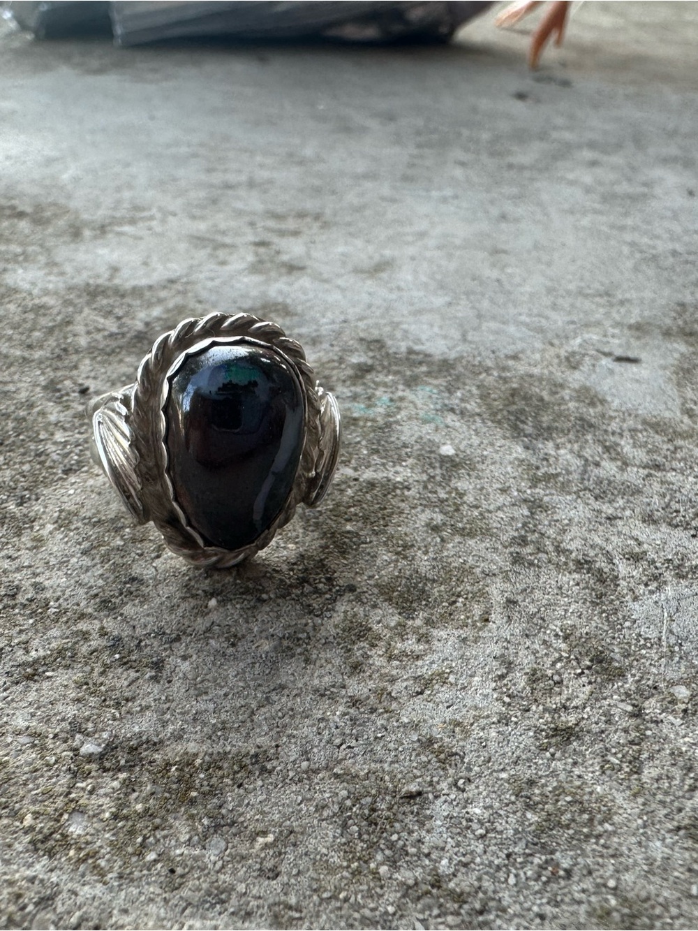 Sterling Silver Opal Teardrop Ring